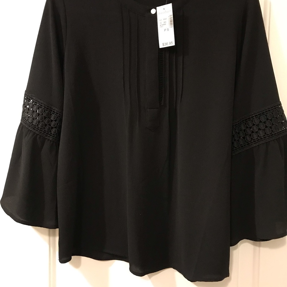 Roz & Ali Dress Top Size S, Black. NWT
